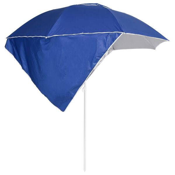 vidaXL Parasol de plage avec parois latérales bleu 215 cm