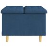 vidaXL Pouf de rangement avec coussin Bleu 60 x 60 x 45 cm tissu