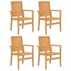 vidaXL Chaises de jardin empilables lot de 4 56,5x57,5x91 cm bois teck