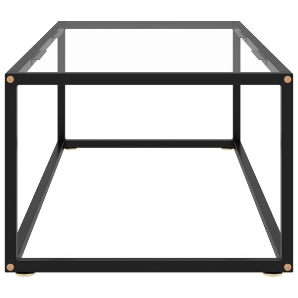 vidaXL Table basse Noir avec verre trempé 100x50x35 cm