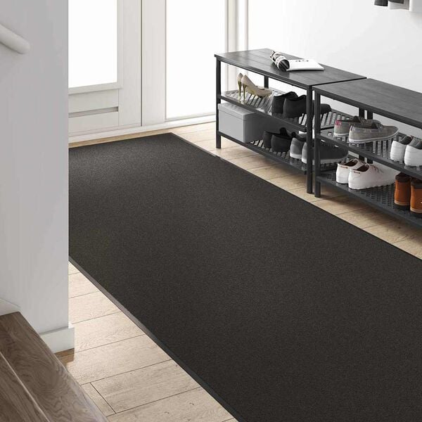 vidaXL Tapis d'entrée Autre Noir 120 x 300 cm Polyamide et PVC