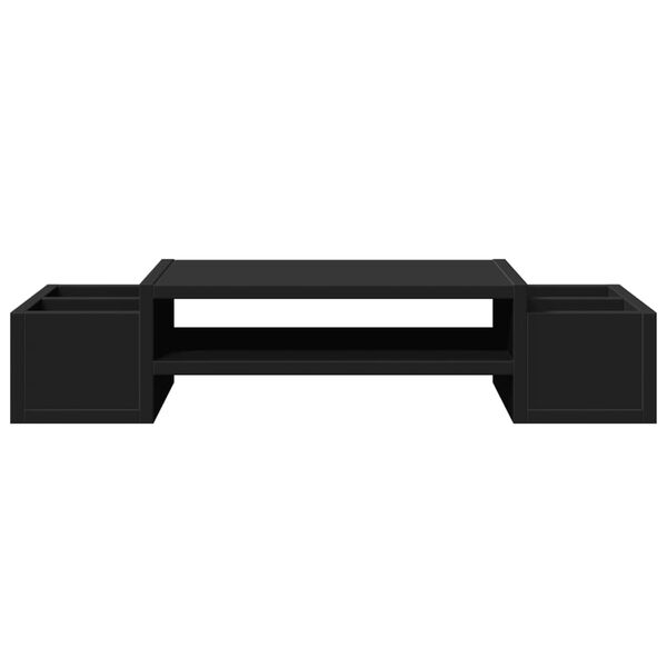 vidaXL Support de moniteur avec rangement noir bois d'ingénierie