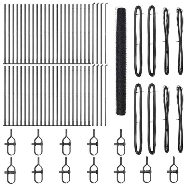 vidaXL Poteau de cl&ocirc;ture. Gris 100 x 1,5 m (maille de 36 mm)