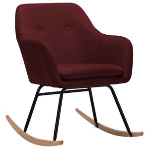 vidaXL Chaise &agrave; bascule Rouge bordeaux Tissu