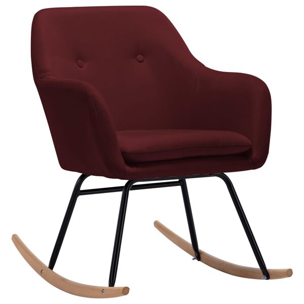 vidaXL Chaise &agrave; bascule Rouge bordeaux Tissu
