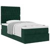 vidaXL Cadre de lit ottoman avec matelas vert fonc&eacute; 90x200 cm velours