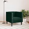vidaXL Fauteuil Chesterfield vert fonc&eacute; velours