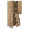 vidaXL Haut Armoire 2 pcs Ch&ecirc;ne artisanal Bois Agglom&eacute;r&eacute; et Verre