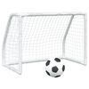 vidaXL Buts de football pour enfants 2 pcs avec ballon blanc m&eacute;tal