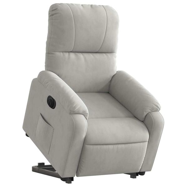 vidaXL Fauteuil inclinable &eacute;lectrique gris clair tissu microfibre