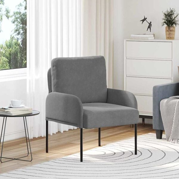 vidaXL Canap&eacute;s avec coussin 55cm Gris fonc&eacute; Contreplaqu&eacute;