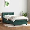 vidaXL Sommier &agrave; lattes de lit et matelas vert fonc&eacute; 80x220 cm velours