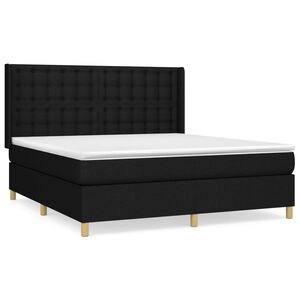 vidaXL Sommier &agrave; lattes de lit avec matelas Noir 160x200 cm Tissu