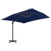 vidaXL Parasol de jardin en porte-à-faux et mât en aluminium bleu azur