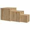 vidaXL Tables d'appoint 3 pcs ch&ecirc;ne artisanal bois d'ing&eacute;nierie