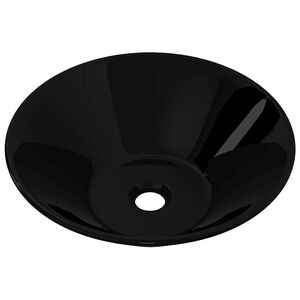 Vasque rond c&eacute;ramique Noir pour salle de bain