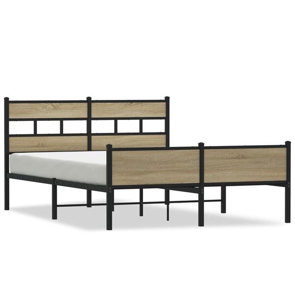 vidaXL Cadre de lit sans matelas ch&ecirc;ne sonoma 140x190 cm