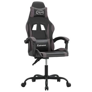 vidaXL Chaise de jeu Noir et gris Similicuir
