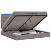 vidaXL Lit coffre avec matelas et LED Taupe 200 x 200 cm Tissu