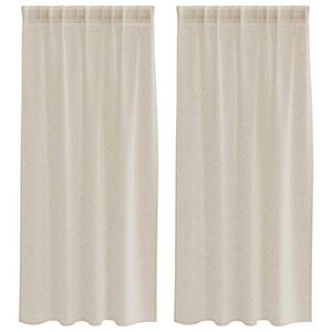 vidaXL Rideau en Voile 2 pcs Couleur sable 175 x 140 cm Polyester