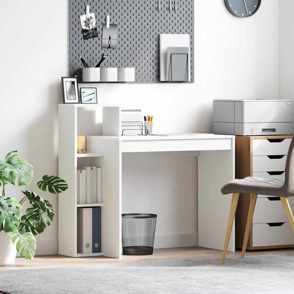 vidaXL Bureau avec étagère Blanc 100 x 40 x 90 cm Bois d'ingénierie