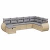 vidaXL Salon de jardin avec coussins 8pcs m&eacute;lange beige r&eacute;sine tress&eacute;e