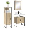 vidaXL Ensemble de mobilier de salle de bain avec &eacute;tag&egrave;re 3 pcs Marron