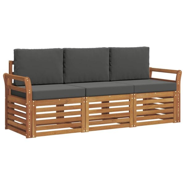 vidaXL Ensembles de canap&eacute;s avec coussin 3 pcs Naturel et Anthracite