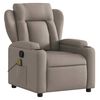 vidaXL Fauteuil inclinable de massage en tissu taupe