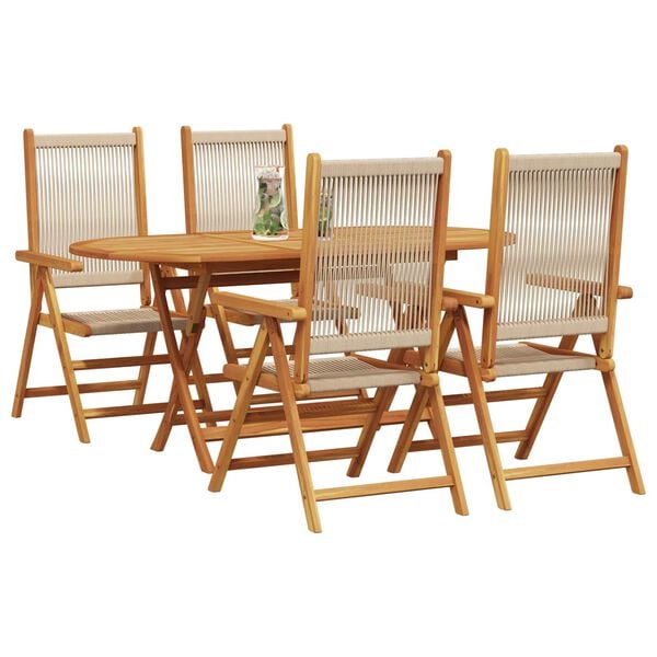 vidaXL Ensemble de salle à manger pour jardin 5 pcs Beige