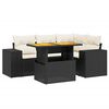 vidaXL Salon de jardin 5 pcs avec coussins noir r&eacute;sine tress&eacute;e