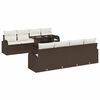vidaXL Ensemble de canap&eacute; de jardin 9 pc Marron polyrotin