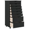 vidaXL Armoire roulante avec tiroirs MOSS noir bois de pin solide