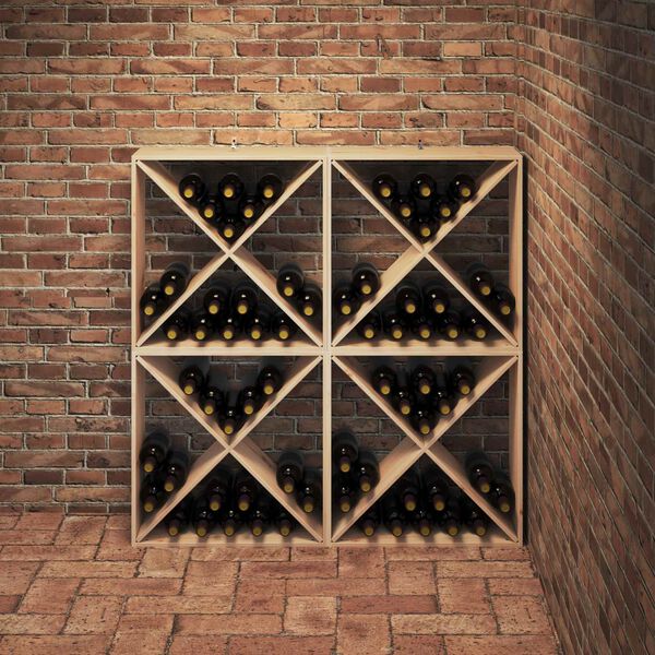 vidaXL &Eacute;tag&egrave;re &agrave; vin 4 pcs Naturel 62 x 25 x 62 cm Pin massif