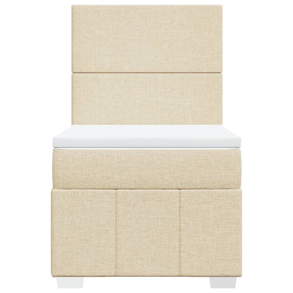 vidaXL Sommier &agrave; lattes de lit avec matelas Cr&egrave;me 80x200 cm Tissu