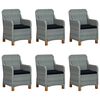 vidaXL Ensemble à manger 9 pcs avec coussins résine tressée gris clair