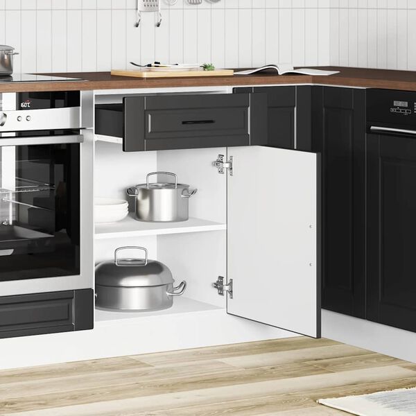 vidaXL Armoire de cuisine Porto noir bois d'ing&eacute;nierie