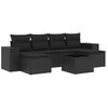 vidaXL Salon de jardin 7 pcs avec coussins noir r&eacute;sine tress&eacute;e