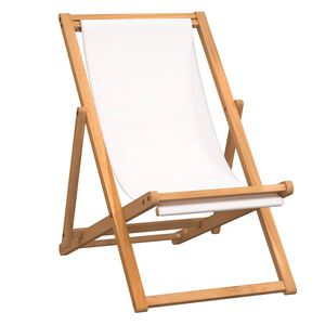 vidaXL Chaise de terrasse Teck 56x105x96 cm Couleur cr&egrave;me
