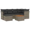 vidaXL Salon de jardin avec coussins 7 pcs gris r&eacute;sine tress&eacute;e