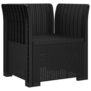 vidaXL Fauteuil 1 place look rotin PP Anthracite