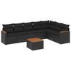 vidaXL Salon de jardin 8 pcs avec coussins noir r&eacute;sine tress&eacute;e