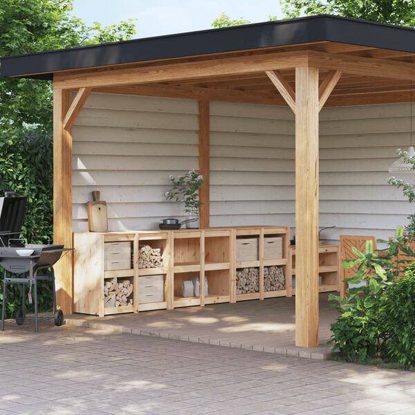 vidaXL Armoires de cuisine d'ext&eacute;rieur 3 pcs bois de pin massif