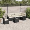 vidaXL Salon de jardin 7 pcs avec coussins noir r&eacute;sine tress&eacute;e