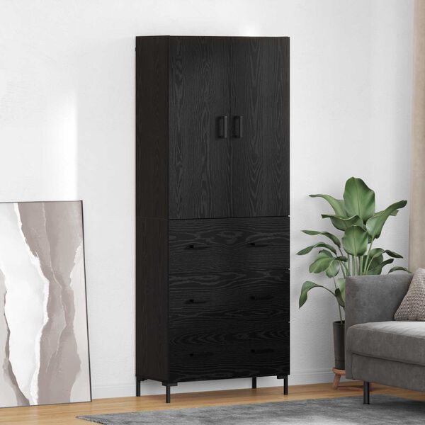vidaXL Haut Armoire Chêne noir 69,5 x 34 x 180 cm Bois d'ingénierie