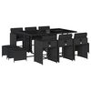 vidaXL Ensemble &agrave; manger de jardin 11 pcs coussins noir r&eacute;sine tress&eacute;e