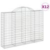 vidaXL Paniers à gabions arqués 12 pcs 200x30x140/160 cm Fer galvanisé
