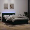vidaXL Sommier &agrave; lattes de lit et matelas et LED vert fonc&eacute; 160x210cm velours