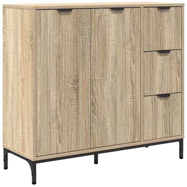 vidaXL Buffet Ch&ecirc;ne Sonoma 89,5 x 33 x 82 cm Bois d'ing&eacute;nierie