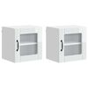 vidaXL Cabinet en verre mural LUCCA 2 pc Blanc brillant